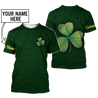 Irish shamrock St.Patrick day 3d hoodie shirt for men and women custom name