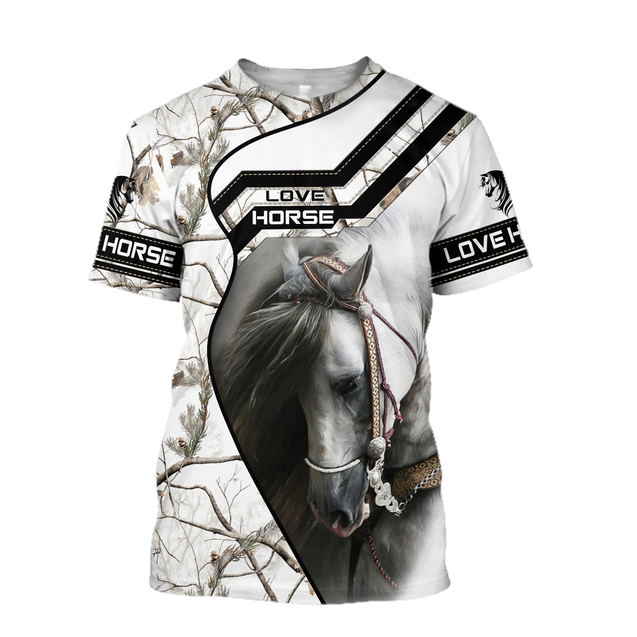 Beautiful White Horse 3D All Over Printed Shirts For Men And Women TR1911205CL