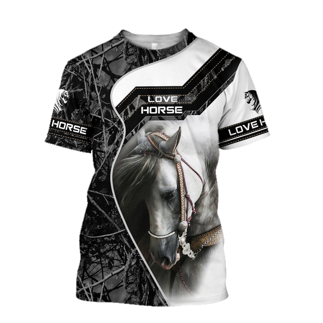 Beautiful White Horse 3D All Over Printed Shirts For Men And Women TR1911202CL