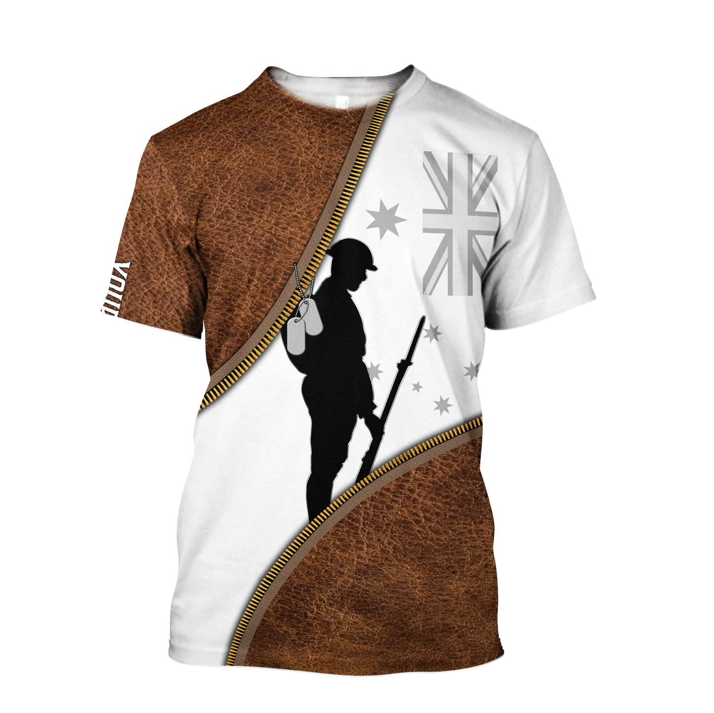 Custom name Remembrance Australia Soldier 3D print zip cosplay shirts