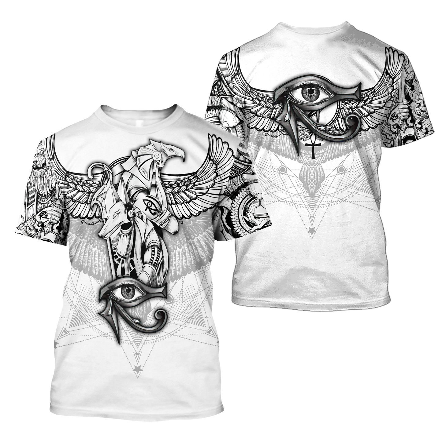 Egyptian Gods Ancient Tattoo white ver unisex 3d print shirts