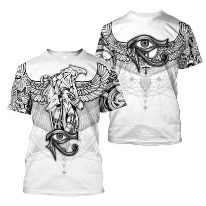 Egyptian Gods Ancient Tattoo white ver unisex 3d print shirts