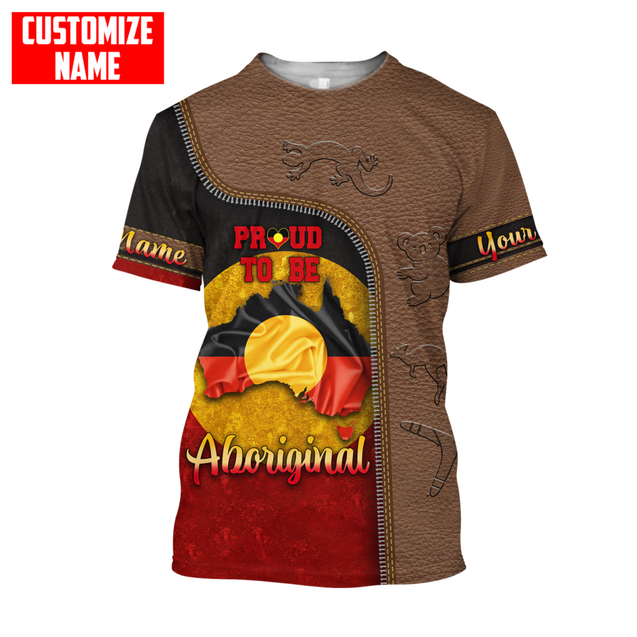 Totem Pattern Proud to be Aboriginal Flag 3D design printed shirts