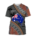 Custom name Australian Flag Aboriginal dots Zip pattern 3D printed shirts