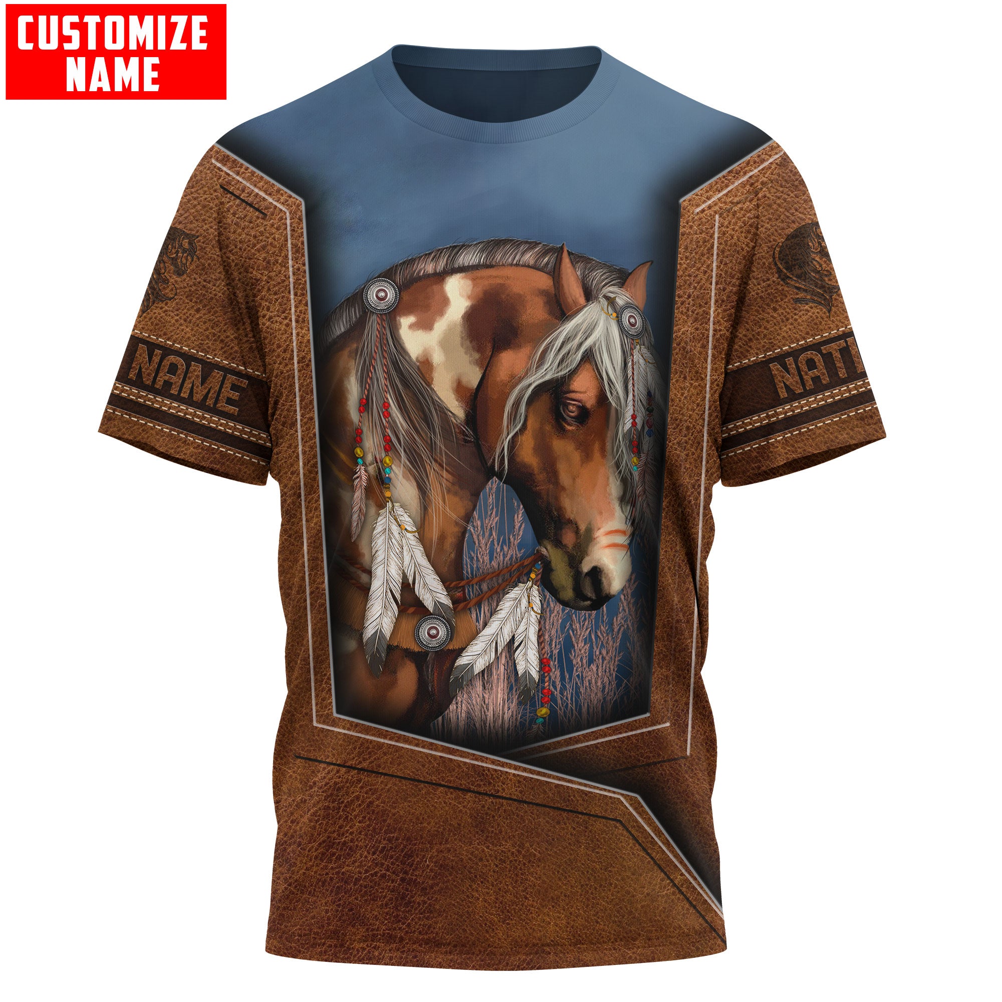 Customized name Native American 3D All Over Printed Unisex Shirts