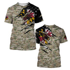 Maryland Sunflower Camo 3D All Over Printed Unisex Shirts