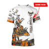 Personalized Name Bull Riding 3D All Over Printed Unisex Shirts Orange Tattoo