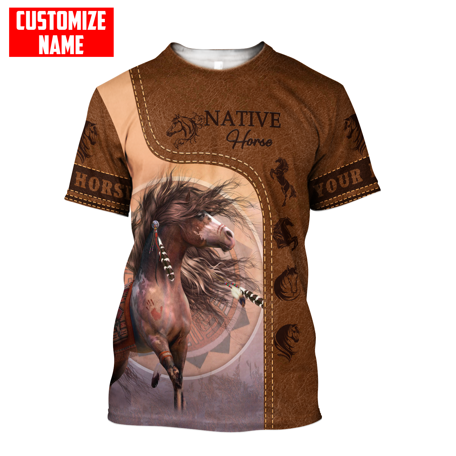 Customized Name Native American 3D All Over Printed Shirts for Women