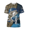 Custom name Bass fishing Sport - Blue ver 3D Design print shirts