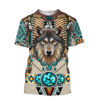 Premium Wolf Native American 3D All Over Printed Unisex Shirts