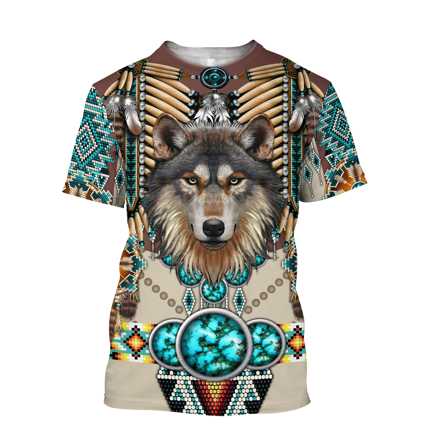 Premium Wolf Native American 3D All Over Printed Unisex Shirts