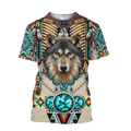 Premium Wolf Native American 3D All Over Printed Unisex Shirts