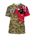 Anzac day remembrance Kiwi and Australia Veteran Camo 3D print shirt