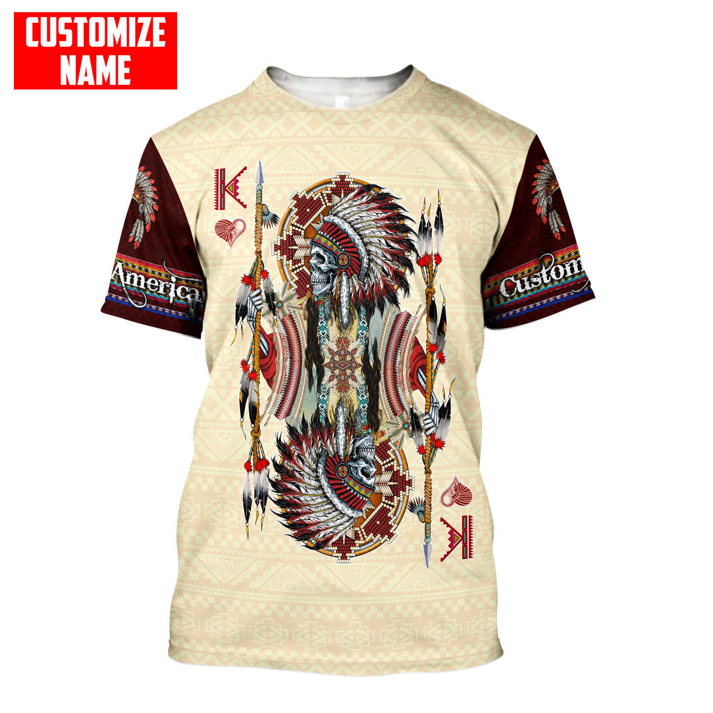 Customized name Native American 3D All Over Printed Unisex Shirts