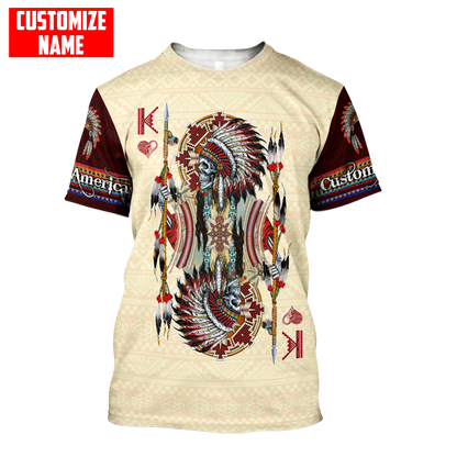 Customized name Native American 3D All Over Printed Unisex Shirts