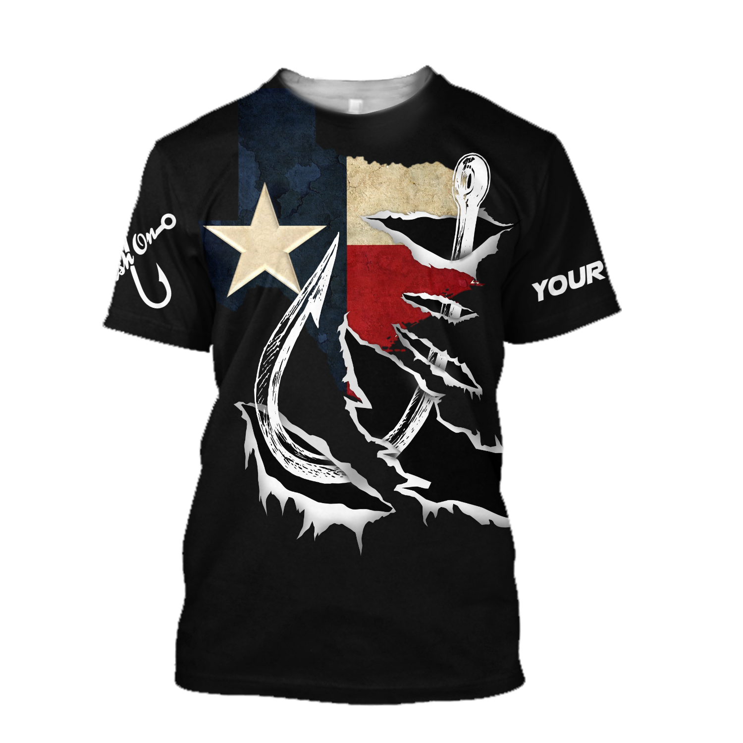 Custom name Hooked on fishing Texas design 3d print shirts