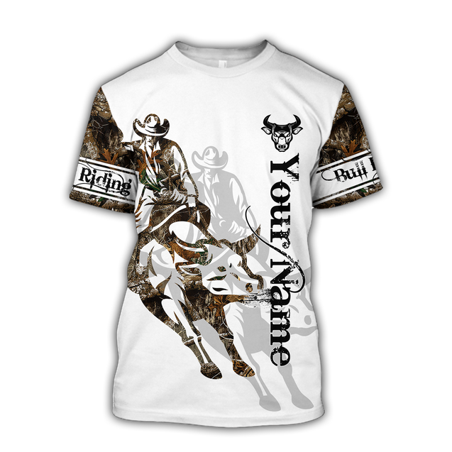 Personalized Name Bull Riding 3D All Over Printed Unisex Shirts Tattoo Ver 2