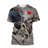 3D All Over Printed I Love Hockey  Unisex Shirts