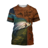 Trout Fishing water camo Cosplay leather 3D print shirts