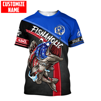 Bass fishing custom name vintage US fishaholic 3D design printed