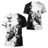 Personalized Name Bull Riding 3D All Over Printed Unisex Shirts Black And White Bull Rider