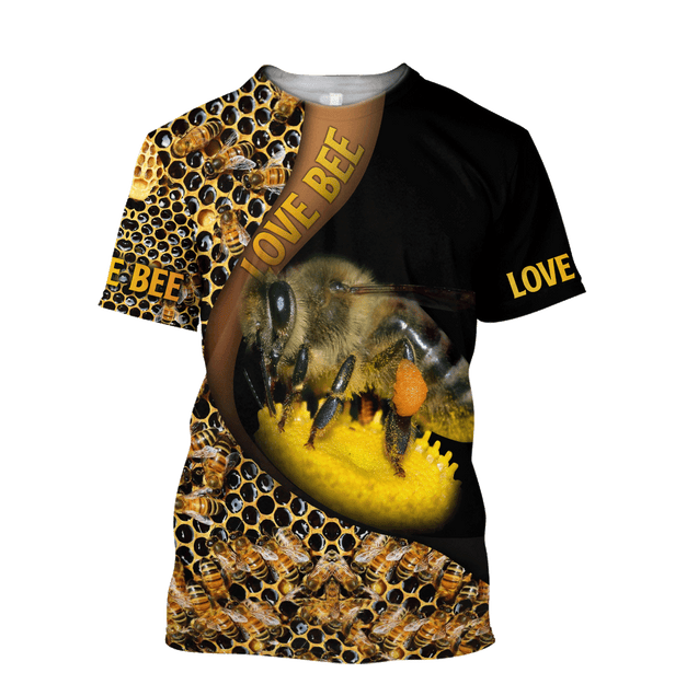 Premium Unisex All Over Printed Love Bee Shirts MEI