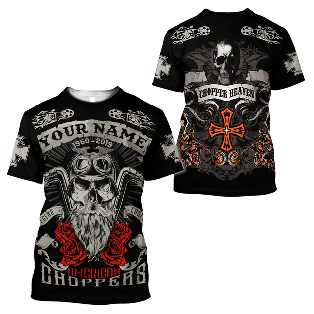 Customize Name Motorcycle Racing 3D All Over Printed Unisex Shirts American Choppers