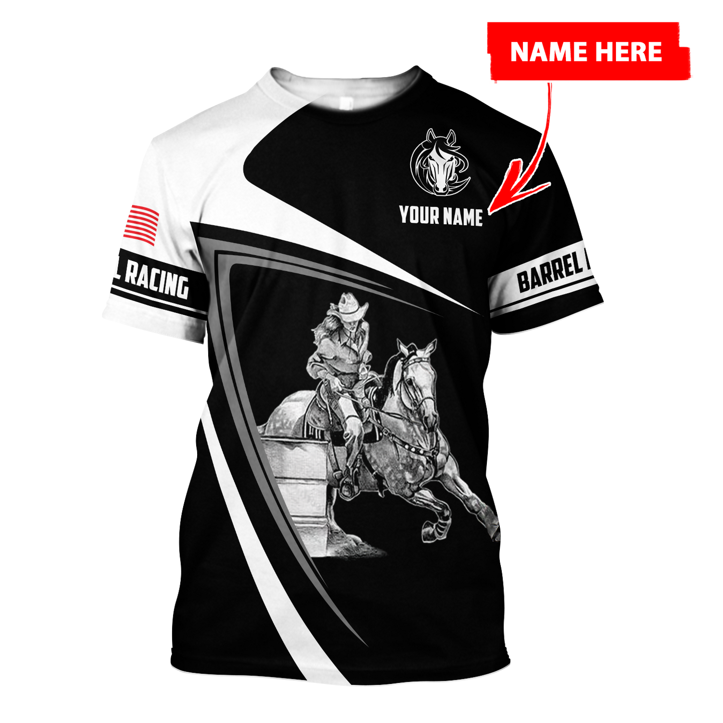 Personalized Barrel Racing 3D All Over Printed Hoodie