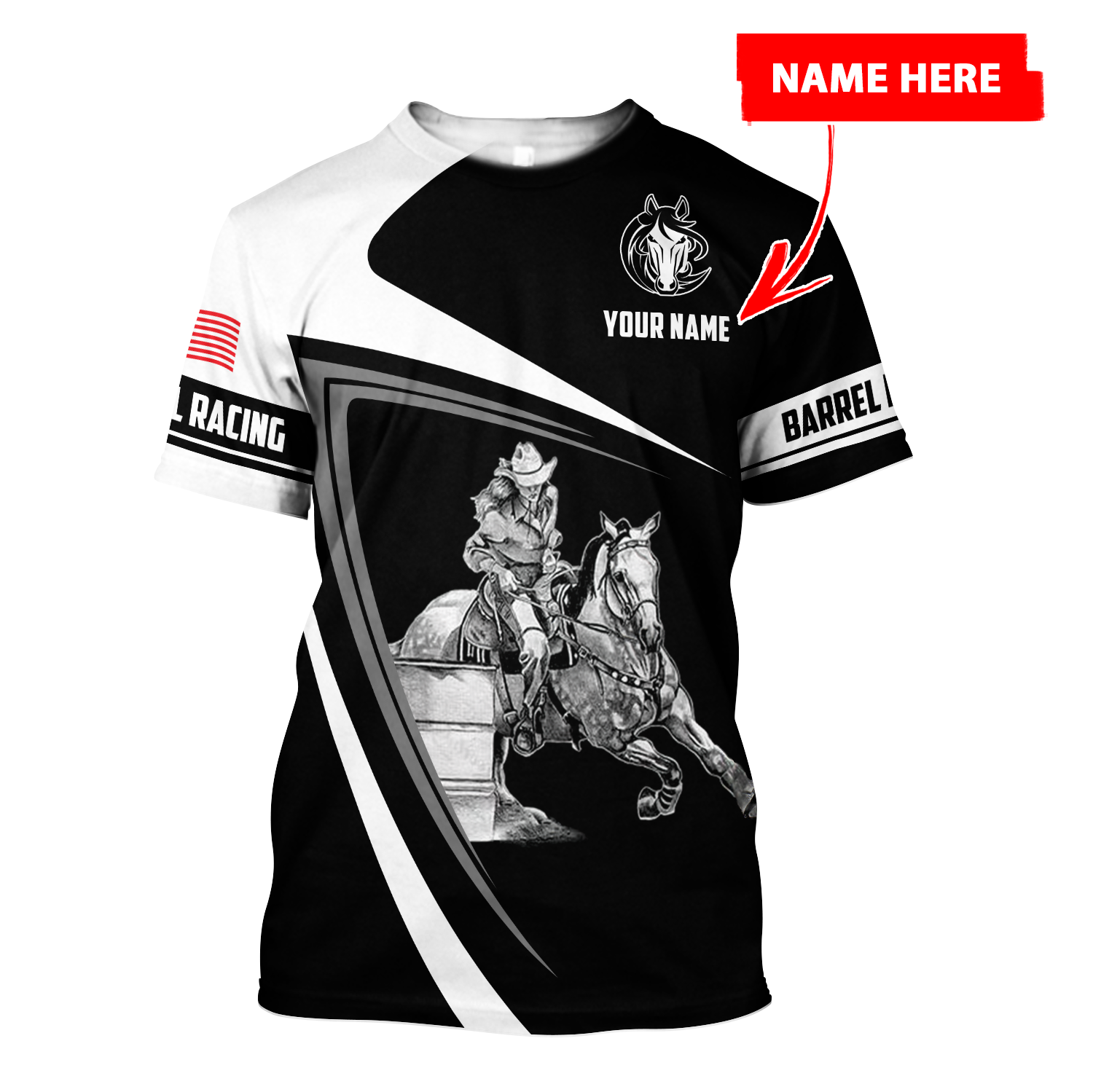 Personalized Barrel Racing 3D All Over Printed Hoodie