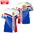 Customize Name Puerto Rico Combo T-Shirt And Board Short