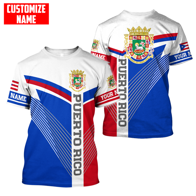 Customize Name Puerto Rico Combo T-Shirt And Board Short