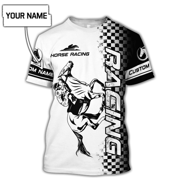 Personalized Name Horse Racing Black 3D All Over Printed Unisex Shirts DD24042102