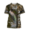 Custom name Bass Fishing water camo 3D print shirts