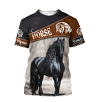 Black Horse Persionalized 3D All Over Printed Shirts