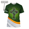 Irish St.Patrick Cross 3d hoodie shirt for men and women custom name