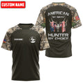 Customized Name American By Birth Hunter By Choice 3D All Over Printed Unisex Shirts