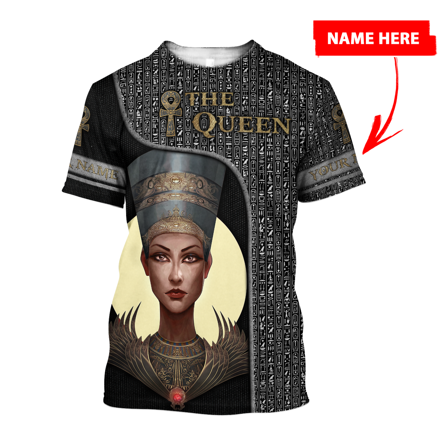 Custom name The Queen Ancient Egypt 3D design print shirts