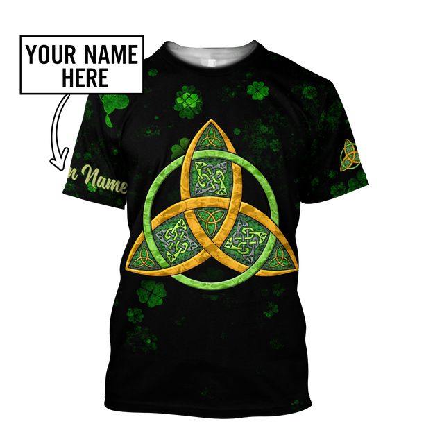 Irish St.Patrick day Celtic 3d hoodie shirt for men and women custom name