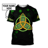 Irish St.Patrick day Celtic 3d hoodie shirt for men and women custom name