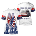 Firefighter 911 Patriot Day 3D All Over Printed Unisex Shirts