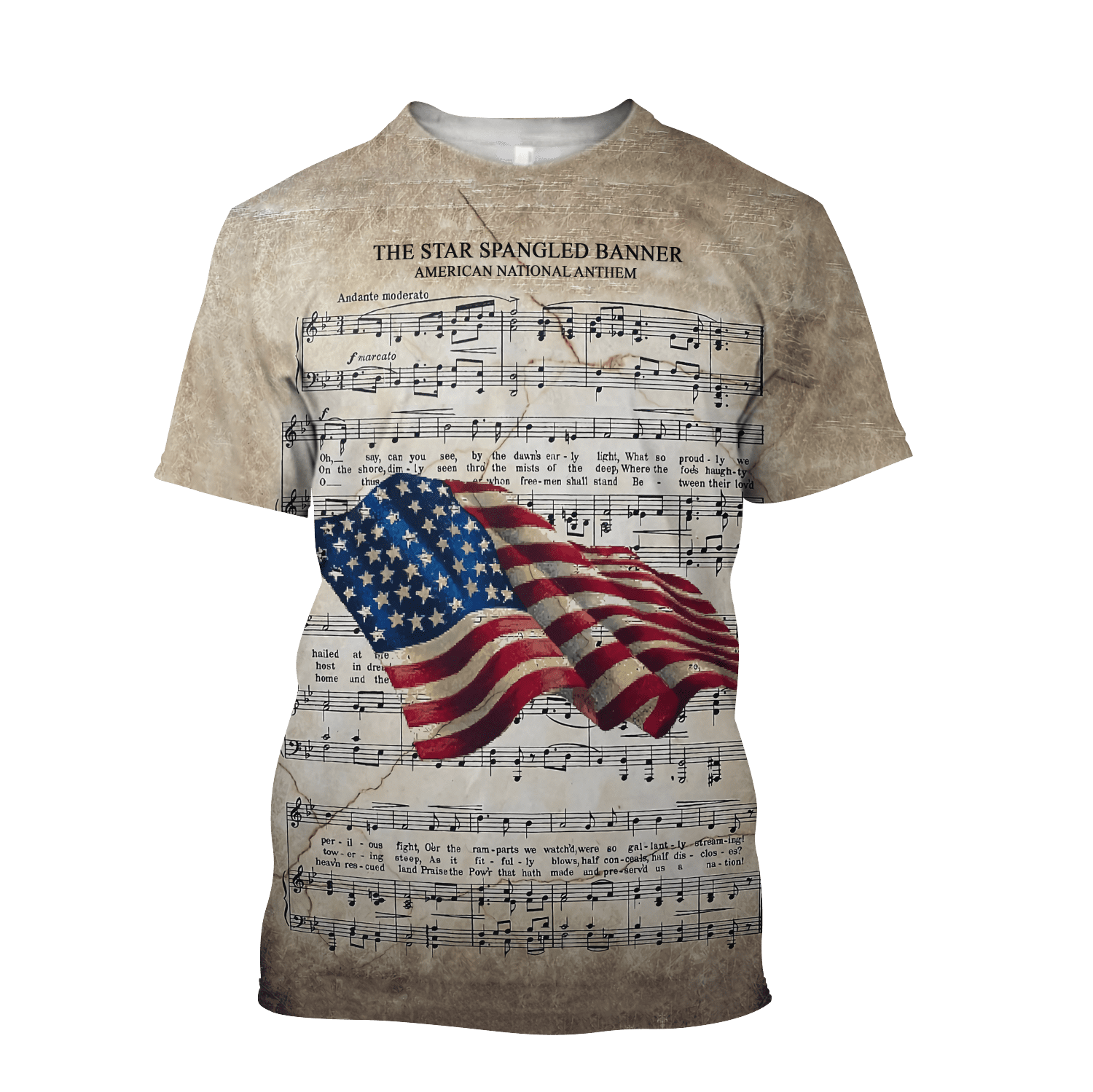 American National Anthem 3D All Over Printed Unisex Shirts