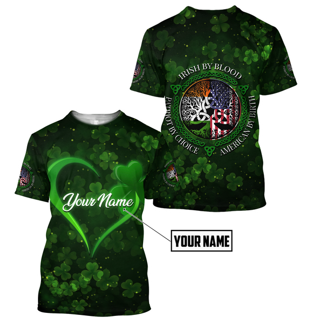 Irish By Blood American By Birth 3D All Over Printed Shirts