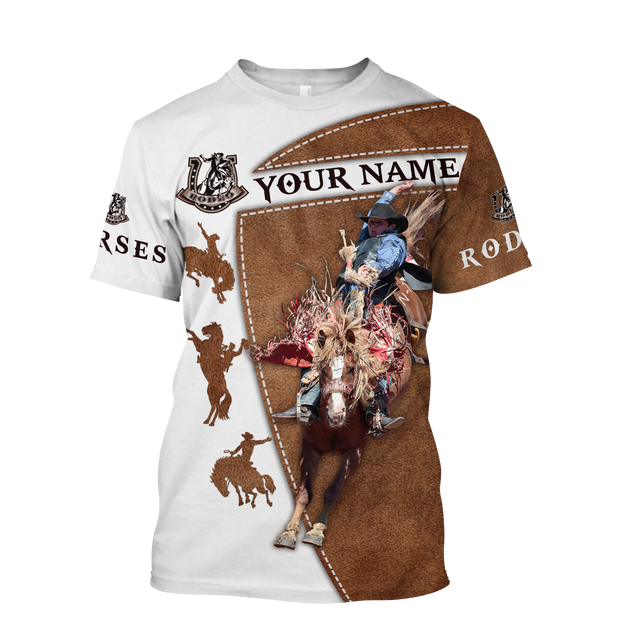 Personalized Name Rodeo 3D All Over Printed Unisex Shirts Bucking Horse Ver 2