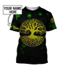 Irish tree of life St.Patrick day 3d hoodie shirt for men and women custom name