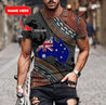 Custom name Australian Flag Aboriginal dots Zip pattern 3D printed shirts