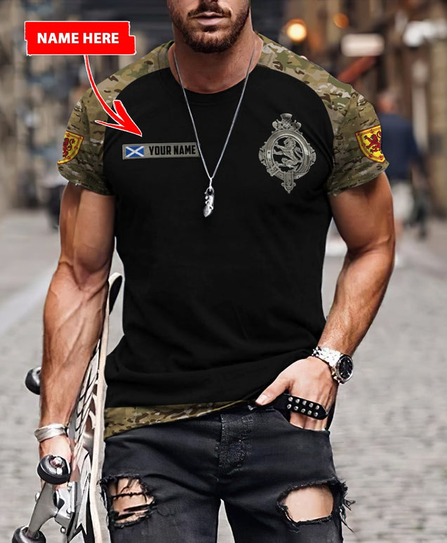 Custom Name XT Scottish Army Veteran 3D Printed Shirts Pi13042105