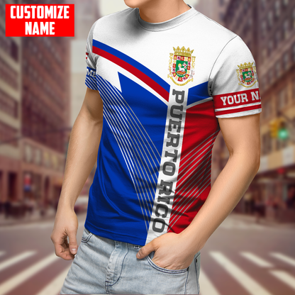 Customize Name Puerto Rico 3D All Over Printed Unisex Shirts
