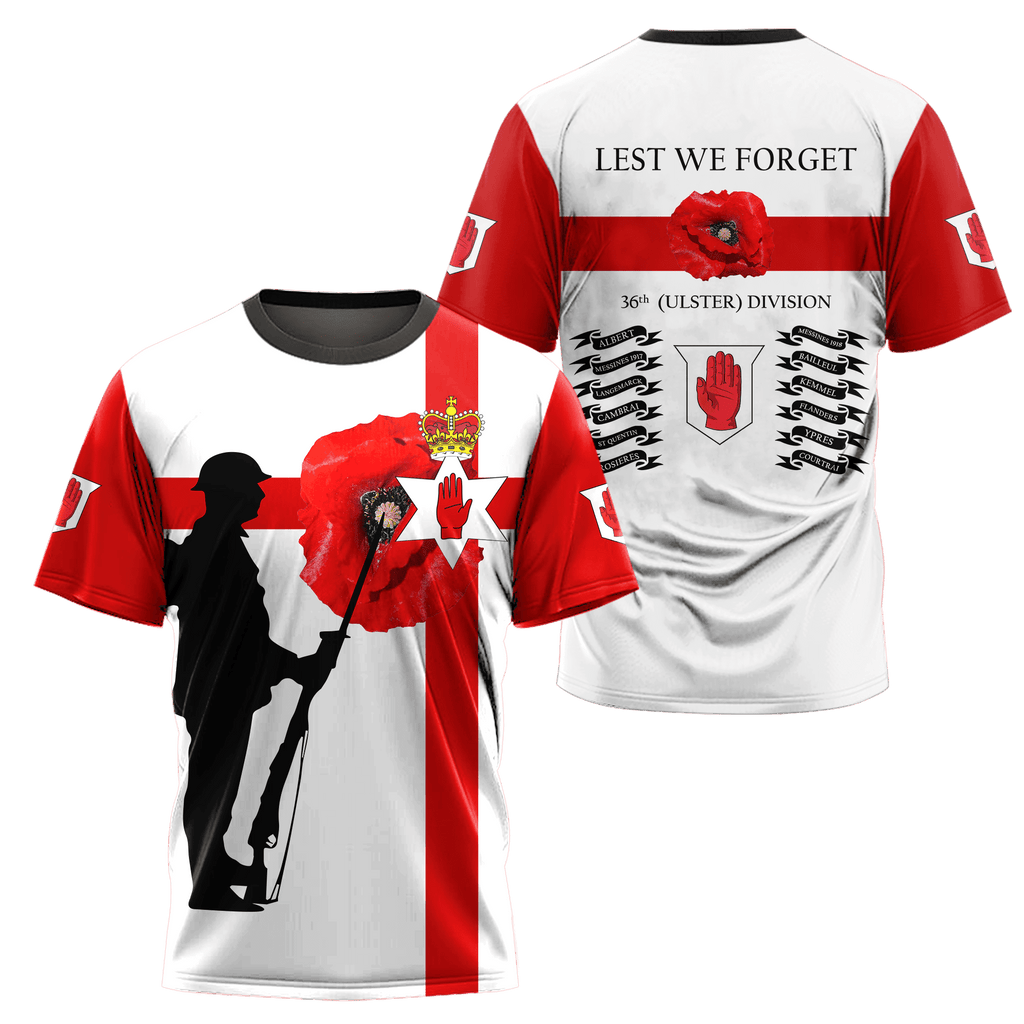 36th Division Remembrance Day Lest We Forget 3D All Over Printed Unisex Shirts
