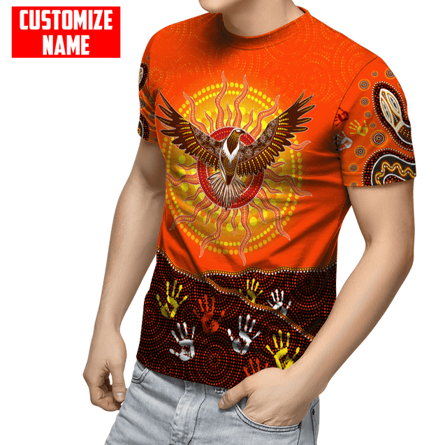 Aboriginal Eagle Flying into Sunset Custom Name 3D Printed Shirts