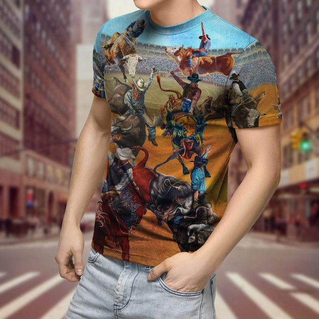 Bull Riding 3D All Over Printed Unisex Shirts Jump On